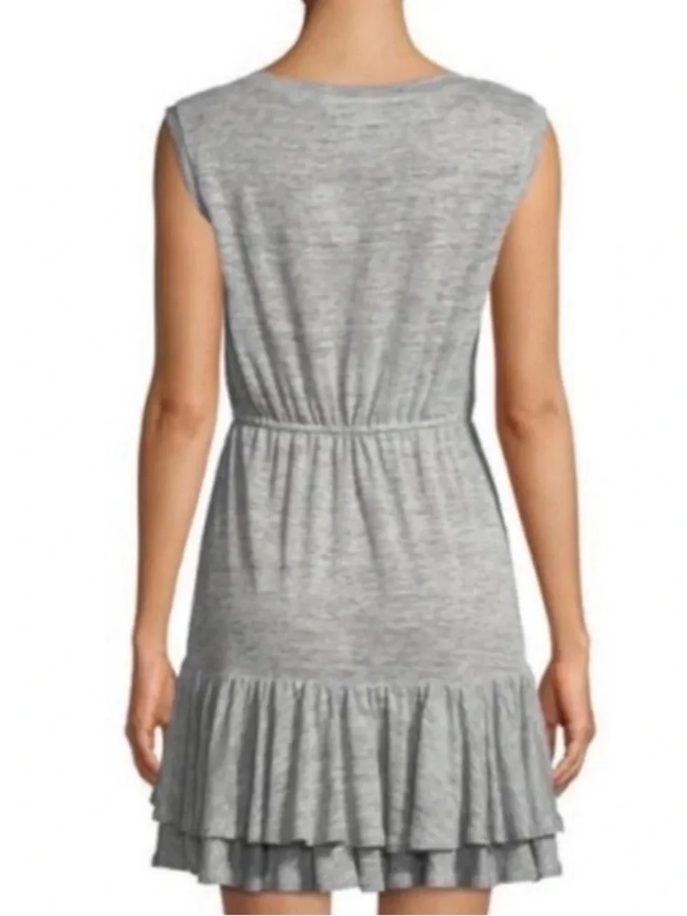 Rebecca Taylor Linen Jersey Dress in Gray Melange Size Small